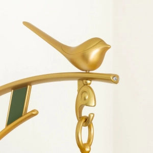 WC632-Green-Double Sided Station Wall Clock Golden Fiber Body with Emerald Green Dial and Iridescent Border (8)