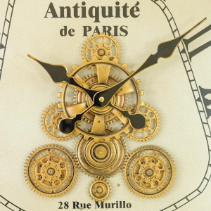 WC783-Grand French Vintage Asymmetrical Rotating Gear Wall Clock with Golden Metal Frame (5)