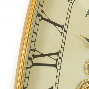 WC783-Grand French Vintage Asymmetrical Rotating Gear Wall Clock with Golden Metal Frame (7)