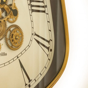 WC783-Grand French Vintage Asymmetrical Rotating Gear Wall Clock with Golden Metal Frame (8)