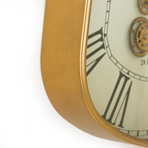WC783-Grand French Vintage Asymmetrical Rotating Gear Wall Clock with Golden Metal Frame (9)