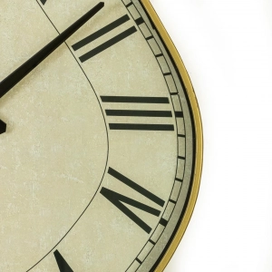 WC784-Vintage Asymmetrical Wall Clock with Golden Metal Frame and Roman Numerals (6)