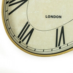WC784-Vintage Asymmetrical Wall Clock with Golden Metal Frame and Roman Numerals (7)