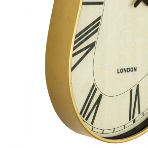 WC784-Vintage Asymmetrical Wall Clock with Golden Metal Frame and Roman Numerals (9)