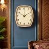 WC790-2-Modern Minimalist Compact Rounded Rectangular Fiber Wall Clock with Timber Grain Texture (1)
