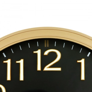 WC791-Classic Elegant Golden Frame Black Dial Rose-Gold Hands Radium Numerals Wall Clock (10)