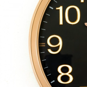 WC791-Classic Elegant Golden Frame Black Dial Rose-Gold Hands Radium Numerals Wall Clock (5)