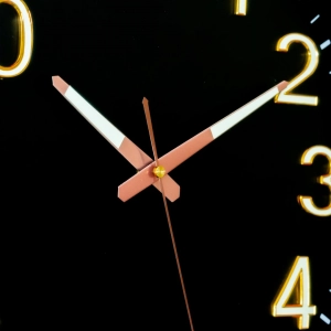 WC791-Classic Elegant Golden Frame Black Dial Rose-Gold Hands Radium Numerals Wall Clock (7)