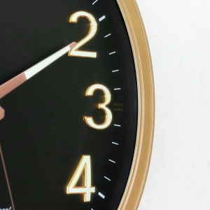 WC791-Classic Elegant Golden Frame Black Dial Rose-Gold Hands Radium Numerals Wall Clock (8)