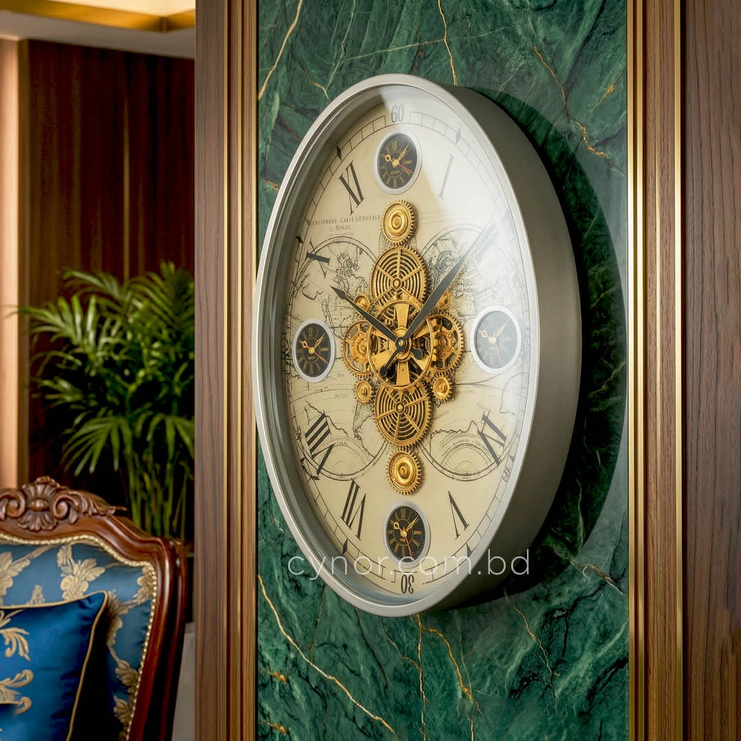 WC793-Luxury Antique Style World Time Mechanical Gear Wall Clock with Metal Frame and Four Time Zone Dial (2) WC793-Luxury Antique Style World Time Mechanical Gear Wall Clock with Metal Frame and Four Time Zone Dial (2)