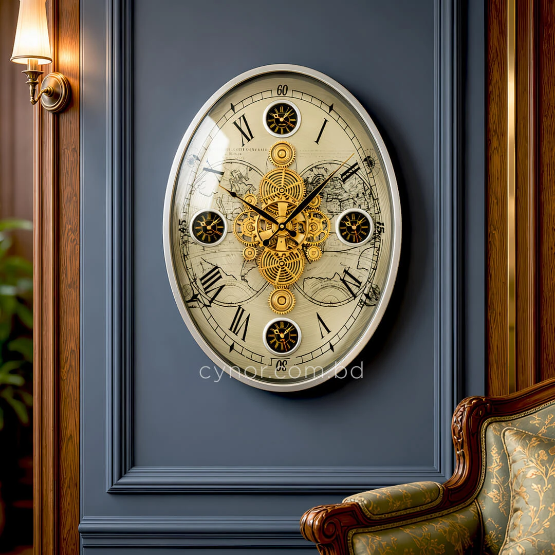 WC793-Luxury Antique Style World Time Mechanical Gear Wall Clock with Metal Frame and Four Time Zone Dial (3) WC793-Luxury Antique Style World Time Mechanical Gear Wall Clock with Metal Frame and Four Time Zone Dial (3)