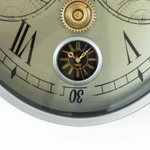 WC793-Luxury Antique Style World Time Mechanical Gear Wall Clock with Metal Frame and Four Time Zone Dial (9)