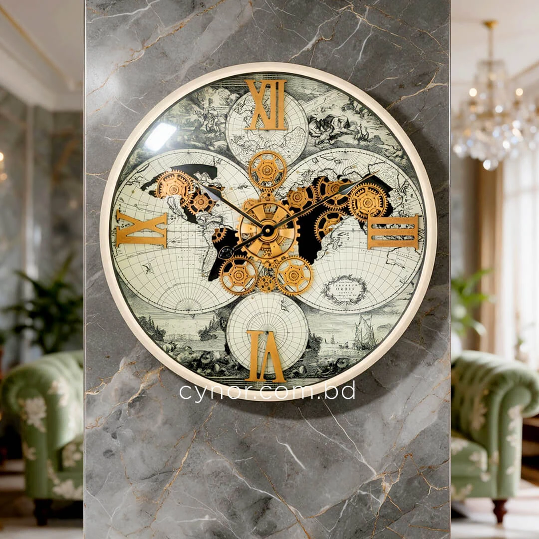 WC794-Luxury Antique Style World Map Rotating Mechanical Gear Wall Clock with Metal Frame Glass Dial (10) WC794-Luxury Antique Style World Map Rotating Mechanical Gear Wall Clock with Metal Frame Glass Dial (10)