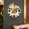 WC795-Luxury Antique Style World Map Multi Time zone Mechanical Gear Wall Clock with Metal Frame Glass Dial (1)