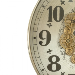WC796-Luxury Tree of Life Mechanical Gear Steampunk Style Wall Clock with Brushed Metal Frame and Glass Dial (6)