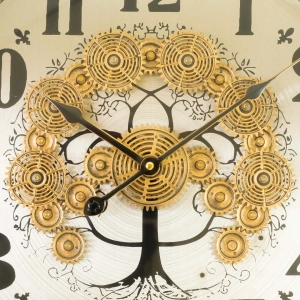 WC796-Luxury Tree of Life Mechanical Gear Steampunk Style Wall Clock with Brushed Metal Frame and Glass Dial (7)