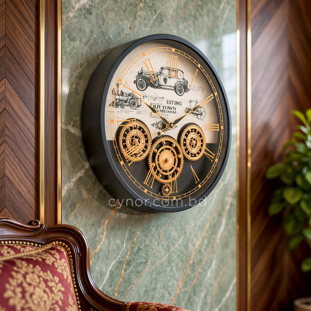WC797-Luxury Industrial Style Antique Automobile Inspired Mechanical Gear Wall Clock with Metal Frame Glass Dial (1) WC797-Luxury Industrial Style Antique Automobile Inspired Mechanical Gear Wall Clock with Metal Frame Glass Dial (1)