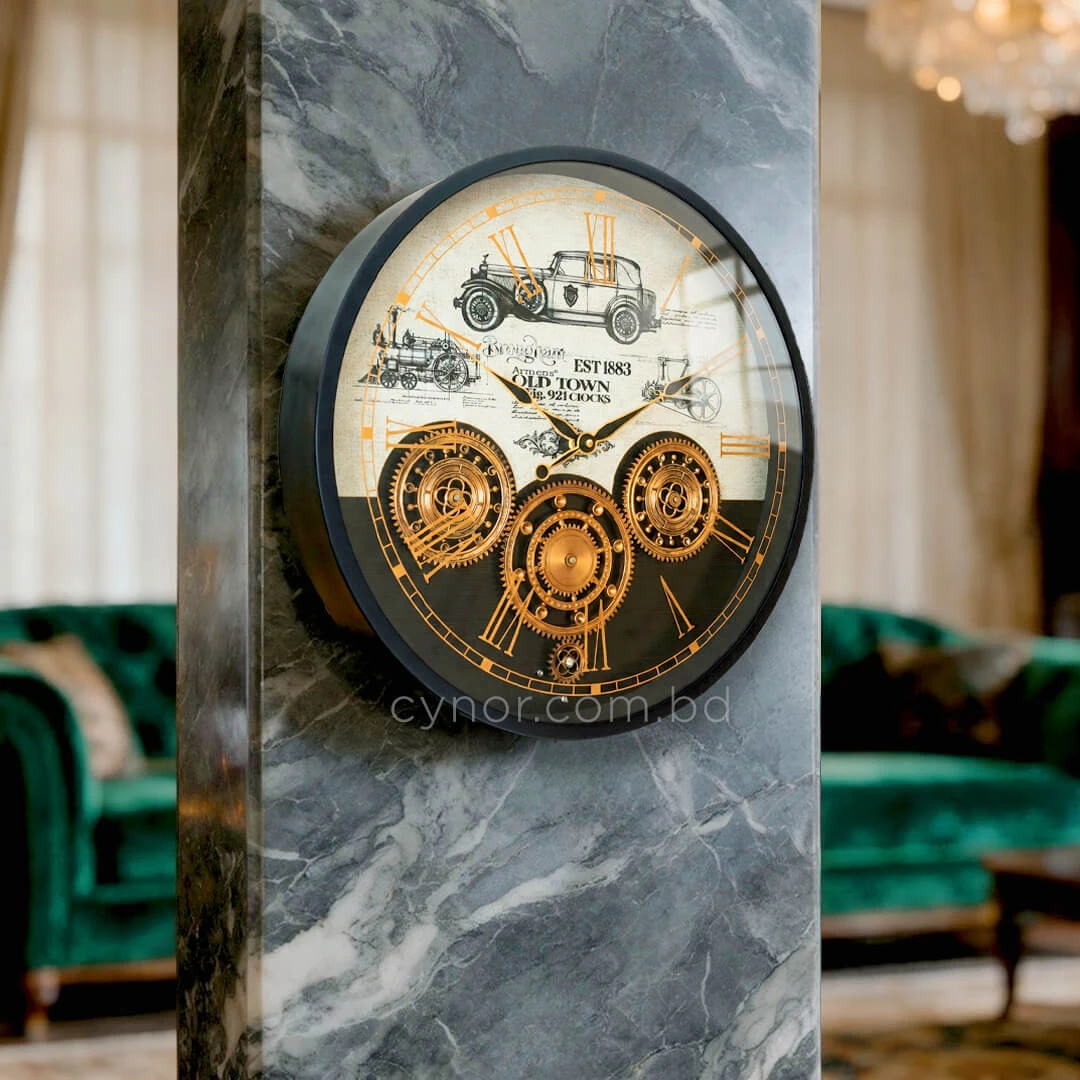 WC797-Luxury Industrial Style Antique Automobile Inspired Mechanical Gear Wall Clock with Metal Frame Glass Dial (2) WC797-Luxury Industrial Style Antique Automobile Inspired Mechanical Gear Wall Clock with Metal Frame Glass Dial (2)
