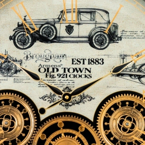 WC797-Luxury Industrial Style Antique Automobile Inspired Mechanical Gear Wall Clock with Metal Frame Glass Dial (8)