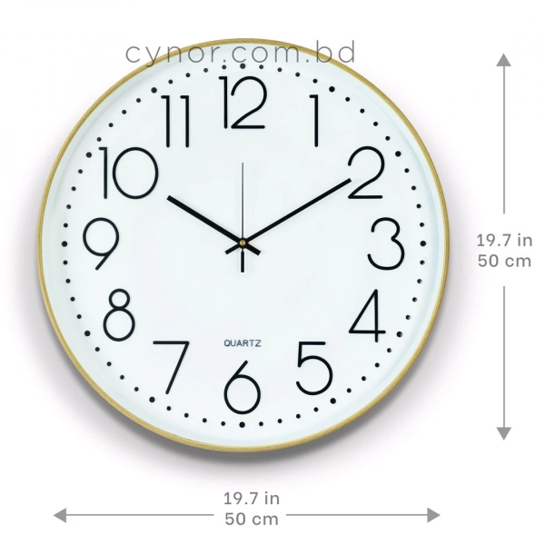 WC798-Nordic Style Minimalist Wall Clock with Fiber Frame Wood-texture Glass Cover Dial (2)