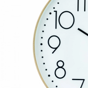 WC798-Nordic Style Minimalist Wall Clock with Fiber Frame Wood-texture Glass Cover Dial (4)