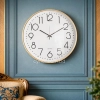 WC798-Nordic Style Minimalist Wall Clock with Fiber Frame Wood-texture Glass Cover Dial (9)