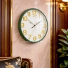 WC799-Bottle-Green-Executive Wall Clock Bottle Green Frame Radium Numerals with Golden Rim and Glass Cover Dial (1)