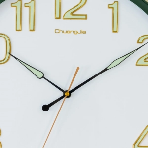 WC799-Bottle-Green-Executive Wall Clock Bottle Green Frame Radium Numerals with Golden Rim and Glass Cover Dial (5)