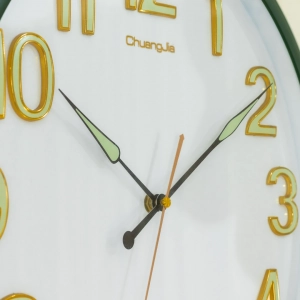 WC799-Bottle-Green-Executive Wall Clock Bottle Green Frame Radium Numerals with Golden Rim and Glass Cover Dial (6)