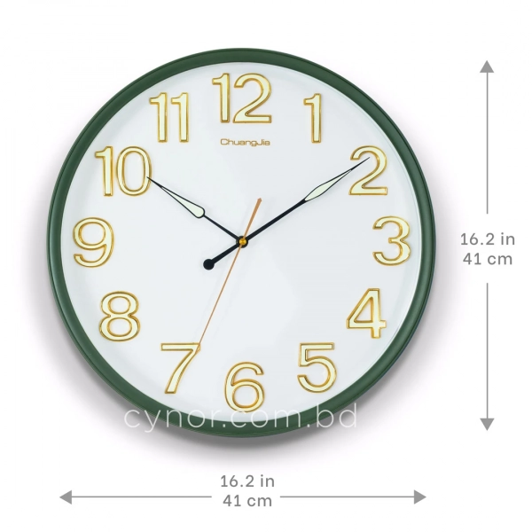 WC799-Bottle-Green-Executive Wall Clock Bottle Green Frame Radium Numerals with Golden Rim and Glass Cover Dial (9)