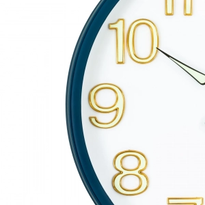 WC799-Dark-Blue-Executive Wall Clock Dark Blue Frame Radium Numerals with Golden Rim and Glass Cover Dial (4)