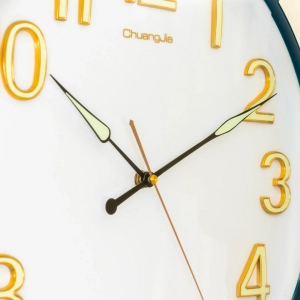 WC799-Dark-Blue-Executive Wall Clock Dark Blue Frame Radium Numerals with Golden Rim and Glass Cover Dial (6)