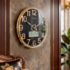WC800-Executive Wall Clock Golden Fiber Frame with Radium Numerals and Digital Date Month Display (1)