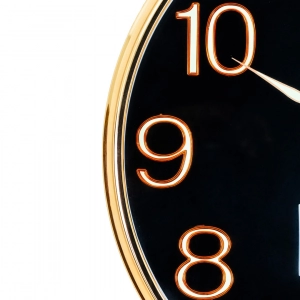 WC800-Executive Wall Clock Golden Fiber Frame with Radium Numerals and Digital Date Month Display (4)