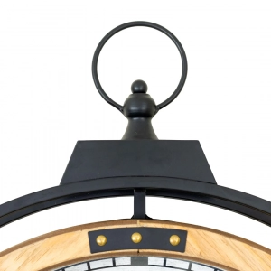 WC803-Grand European Horology-Inspired Wooden Wall Clock with Metal Frame and Rotating Mechanical Gears (10)