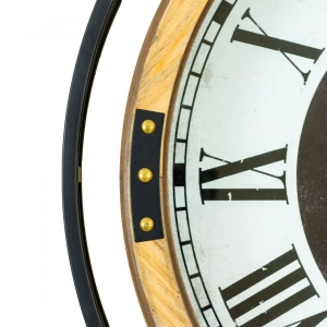 WC803-Grand European Horology-Inspired Wooden Wall Clock with Metal Frame and Rotating Mechanical Gears (8)