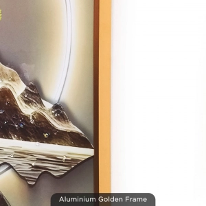 WR677-8-Bonsai Mountain Landscape Wall Art with Resin Stone Accents and Golden Aluminium Frame (7)