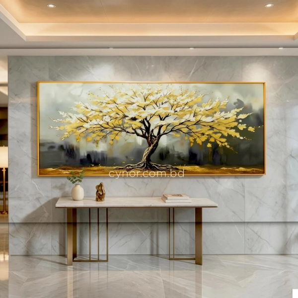 WR681-6-Golden Tree of Life Wall Art with Textured Resin Stone Accents and Golden Aluminium Frame (11)