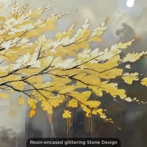 WR681-6-Golden Tree of Life Wall Art with Textured Resin Stone Accents and Golden Aluminium Frame (6)