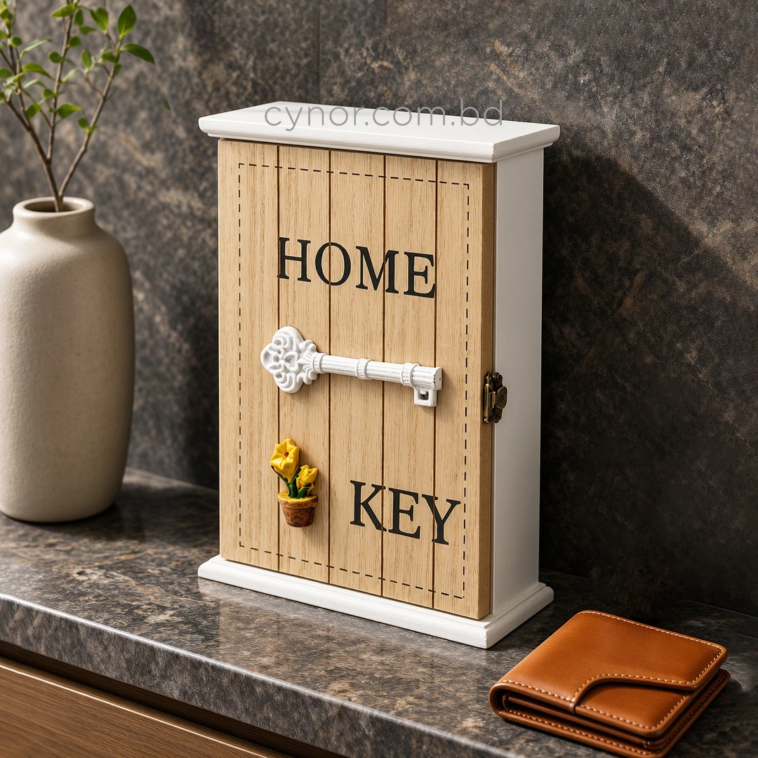 WR737-4-Wooden Key Cabinet with Vintage Key Motif and Potted Flower Accent (1) WR737-4-Wooden Key Cabinet with Vintage Key Motif and Potted Flower Accent (1)
