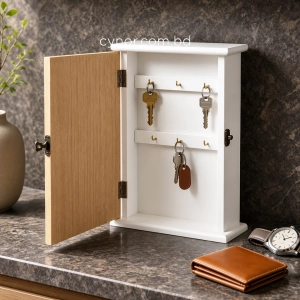 WR737-4-Wooden Key Cabinet with Vintage Key Motif and Potted Flower Accent (2)