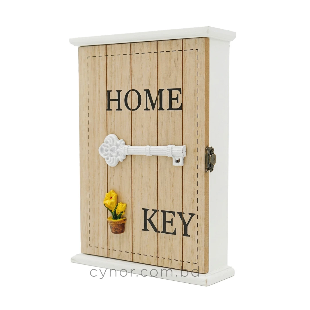 WR737-4-Wooden Key Cabinet with Vintage Key Motif and Potted Flower Accent (4) WR737-4-Wooden Key Cabinet with Vintage Key Motif and Potted Flower Accent (4)