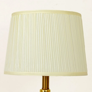 TL326-Ash-Ash Ceramic and Golden Fluted Metal Base Table Lamp with Cream Pleated Fabric Shade (4)
