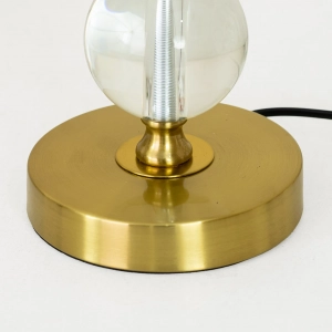 TL399-Golden Metal Body Stacked Glass Orb Design Table Lamp with Hardback Linen Fabric Shade (7)