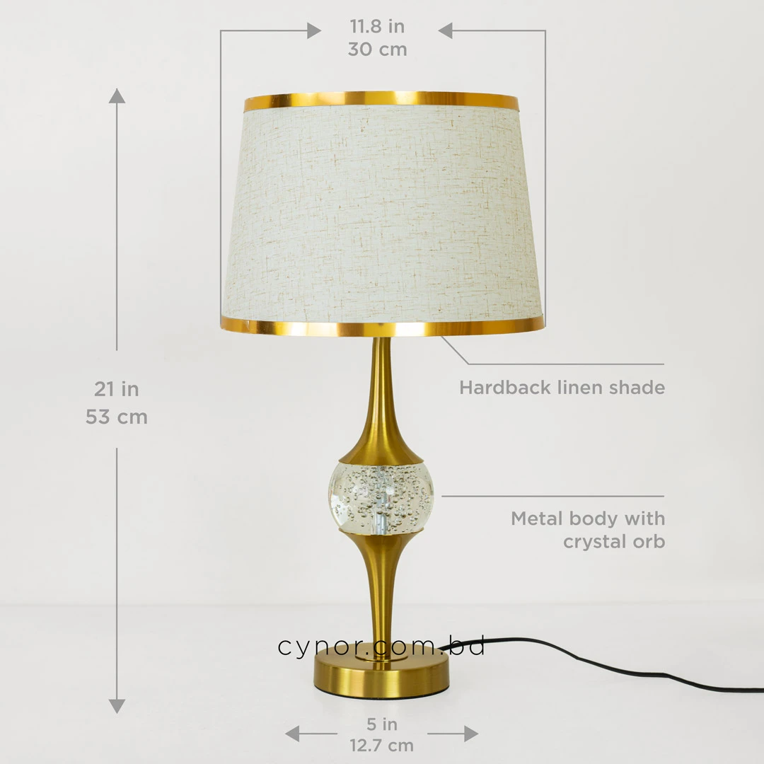 TL400-Golden Metal Body Seeded Bubble Glass Orb Design Table Lamp with Hardback Linen Fabric Shade (3) TL400-Golden Metal Body Seeded Bubble Glass Orb Design Table Lamp with Hardback Linen Fabric Shade (3)