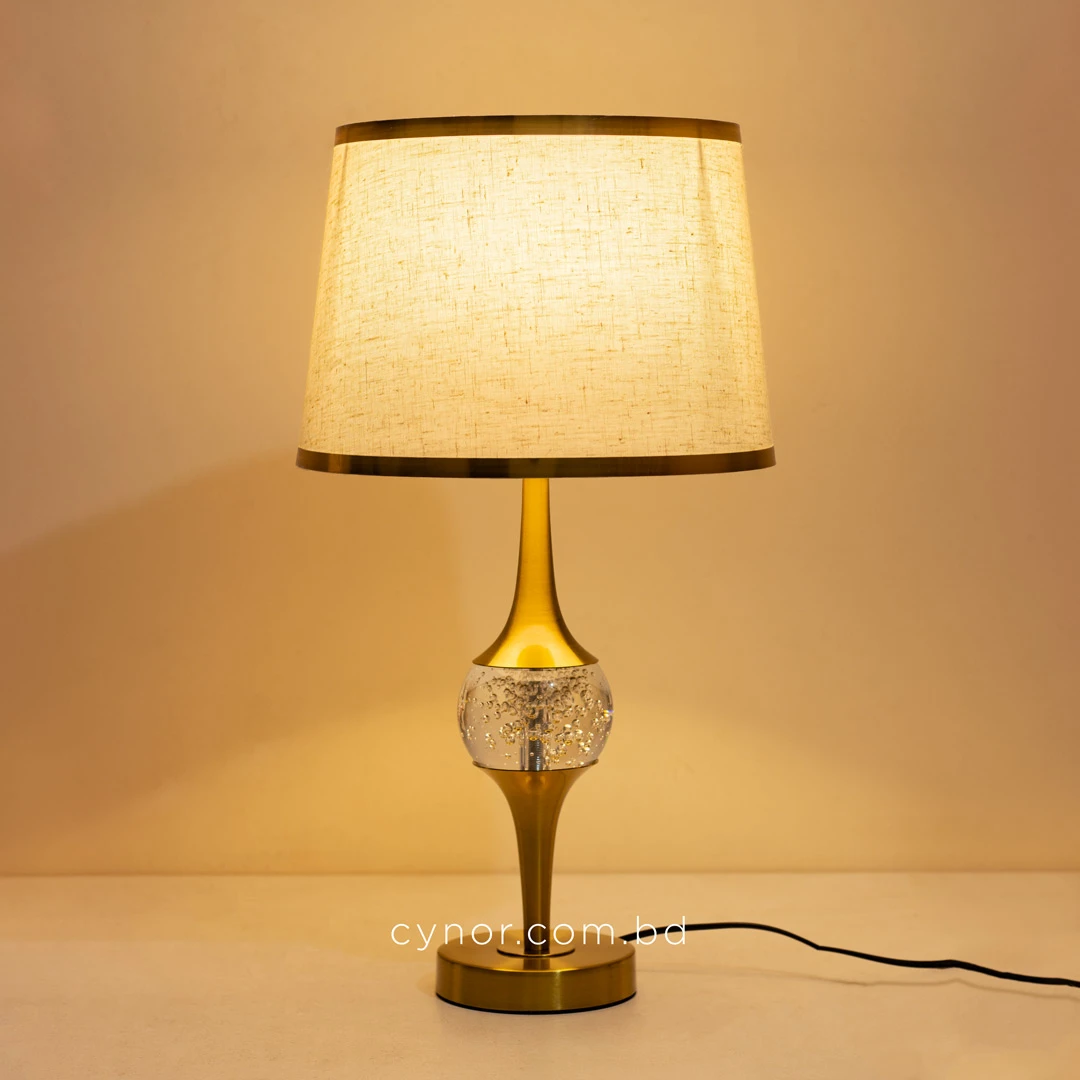 TL400-Golden Metal Body Seeded Bubble Glass Orb Design Table Lamp with Hardback Linen Fabric Shade (4) TL400-Golden Metal Body Seeded Bubble Glass Orb Design Table Lamp with Hardback Linen Fabric Shade (4)