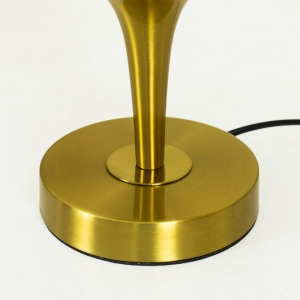 TL400-Golden Metal Body Seeded Bubble Glass Orb Design Table Lamp with Hardback Linen Fabric Shade (8)