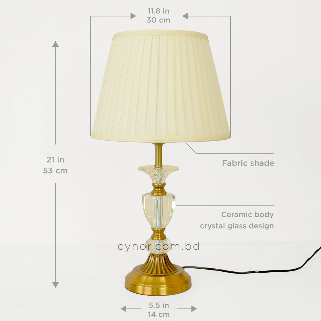 TL402-Golden Metal Body Cut Crystal Glass Accents Design Table Lamp with Cream Pleated Fabric Shade (3) TL402-Golden Metal Body Cut Crystal Glass Accents Design Table Lamp with Cream Pleated Fabric Shade (3)