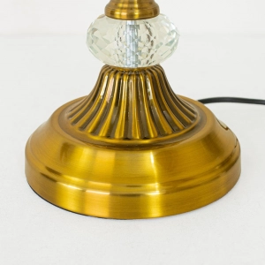 TL402-Golden Metal Body Cut Crystal Glass Accents Design Table Lamp with Cream Pleated Fabric Shade (7)