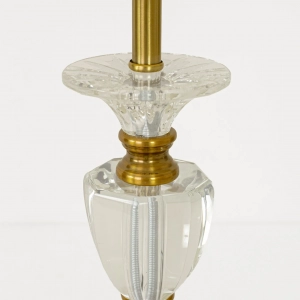 TL402-Golden Metal Body Cut Crystal Glass Accents Design Table Lamp with Cream Pleated Fabric Shade (8)